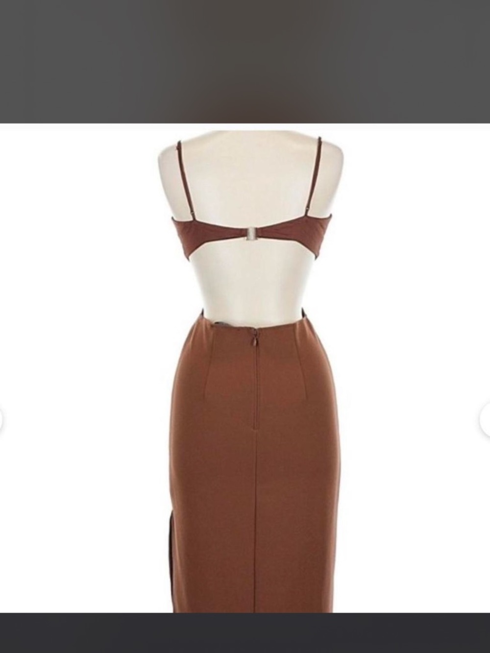 *NWT* A&F Mixed Fabric Midi Dress- Brown, Size: M - Picture 6 of 8